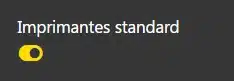 Configuration Imprimantes standard activée