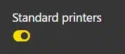 Standard printers configuration enabled