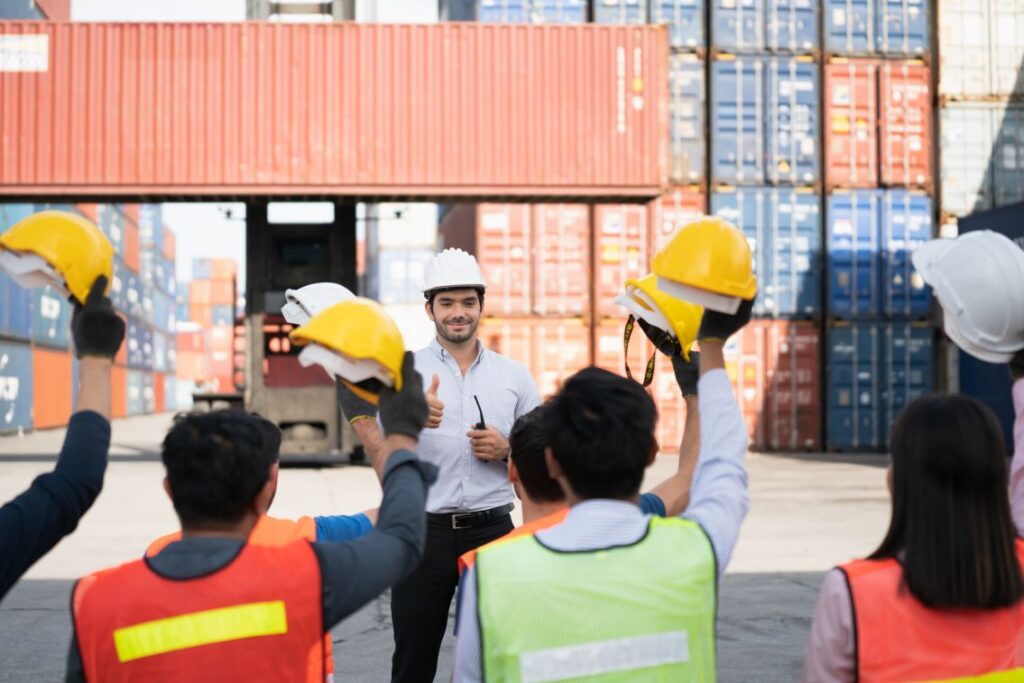 employees with a teacher